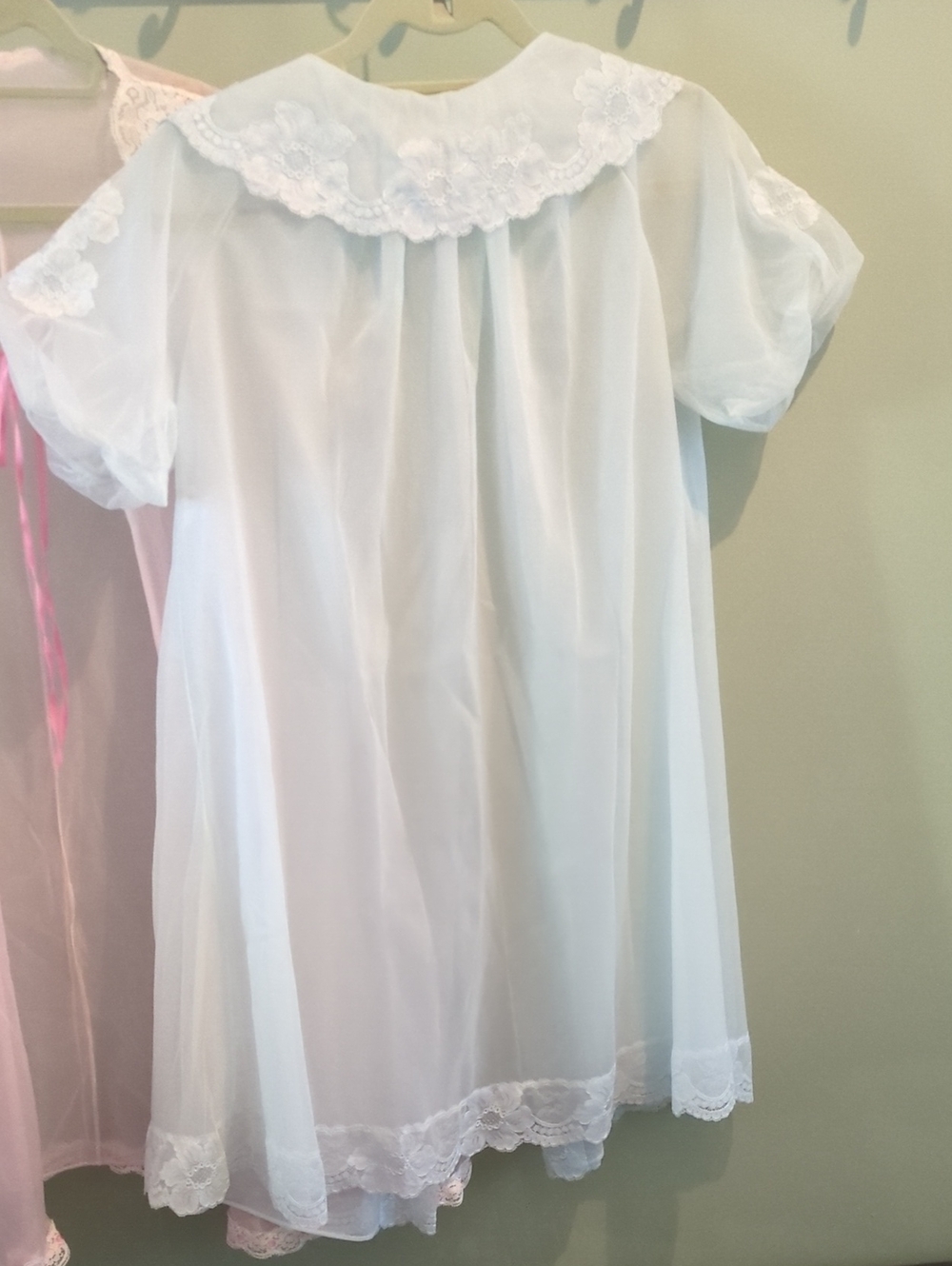 Vintage Vanity Fair & Shadowline Sheer Peignoir Robe Set Pink Blue Lace SP - Picture 11 of 16